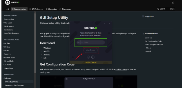 Fill in the Configuration code