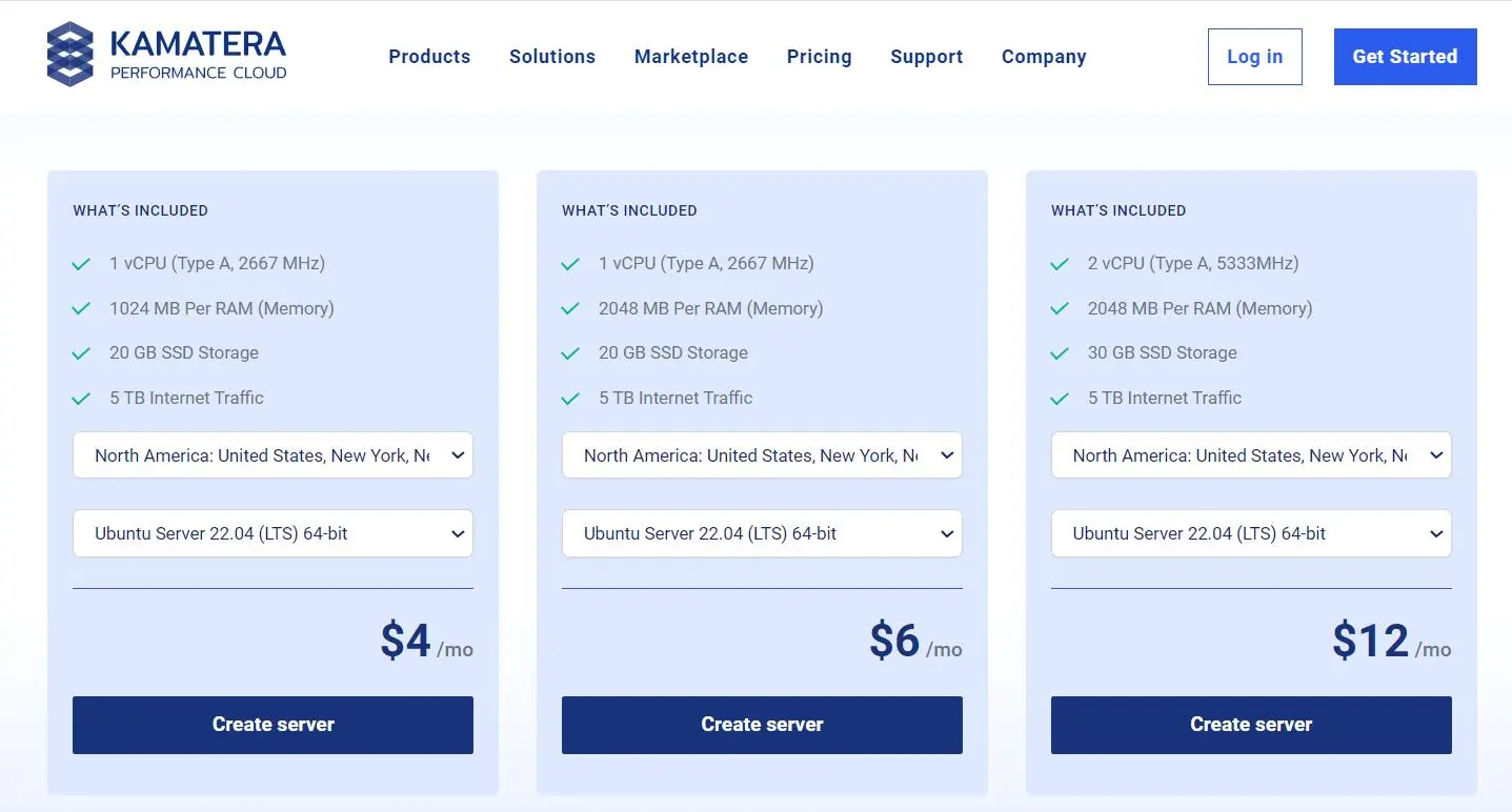 kamatera pricing