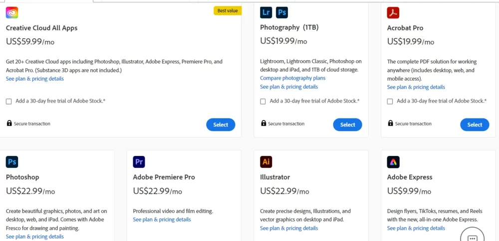 Adobe photoshop pricing