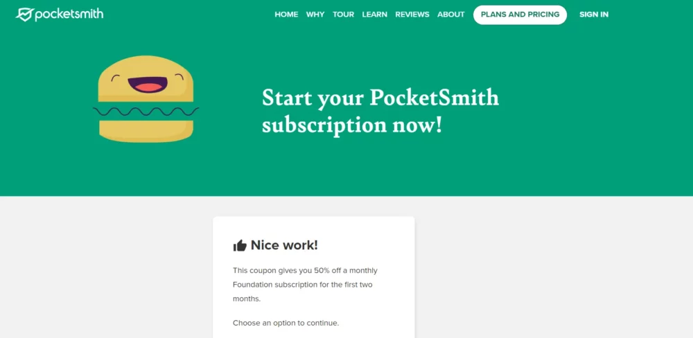 Pocketsmith coupon code