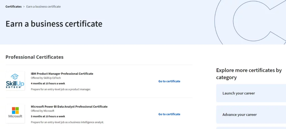 coursera certificate