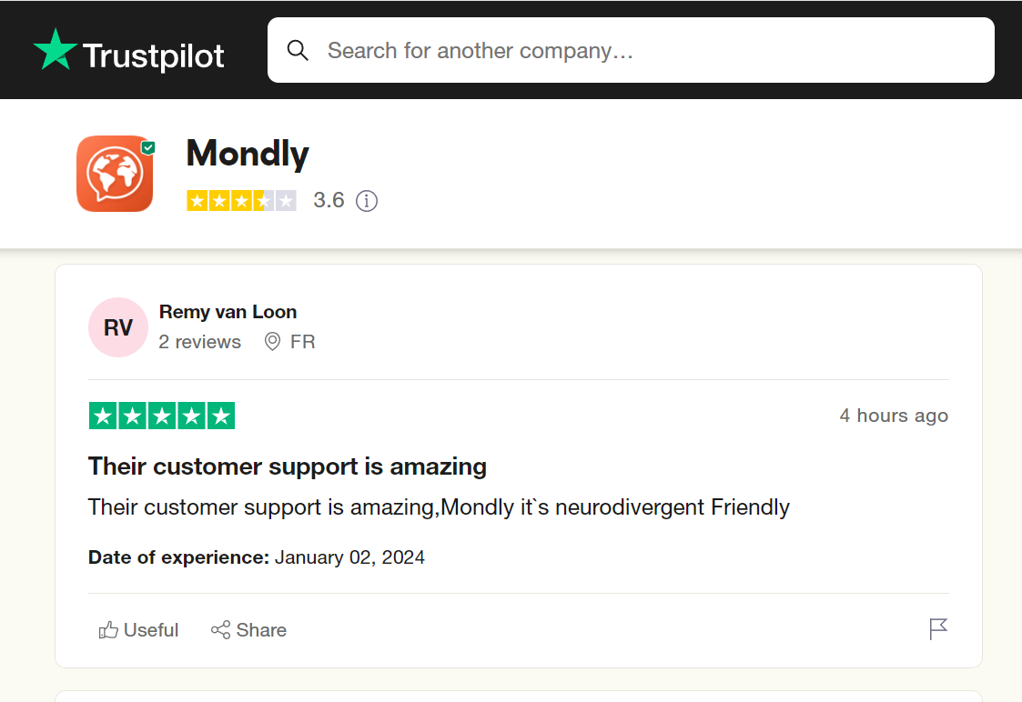 mondly trustpilot review