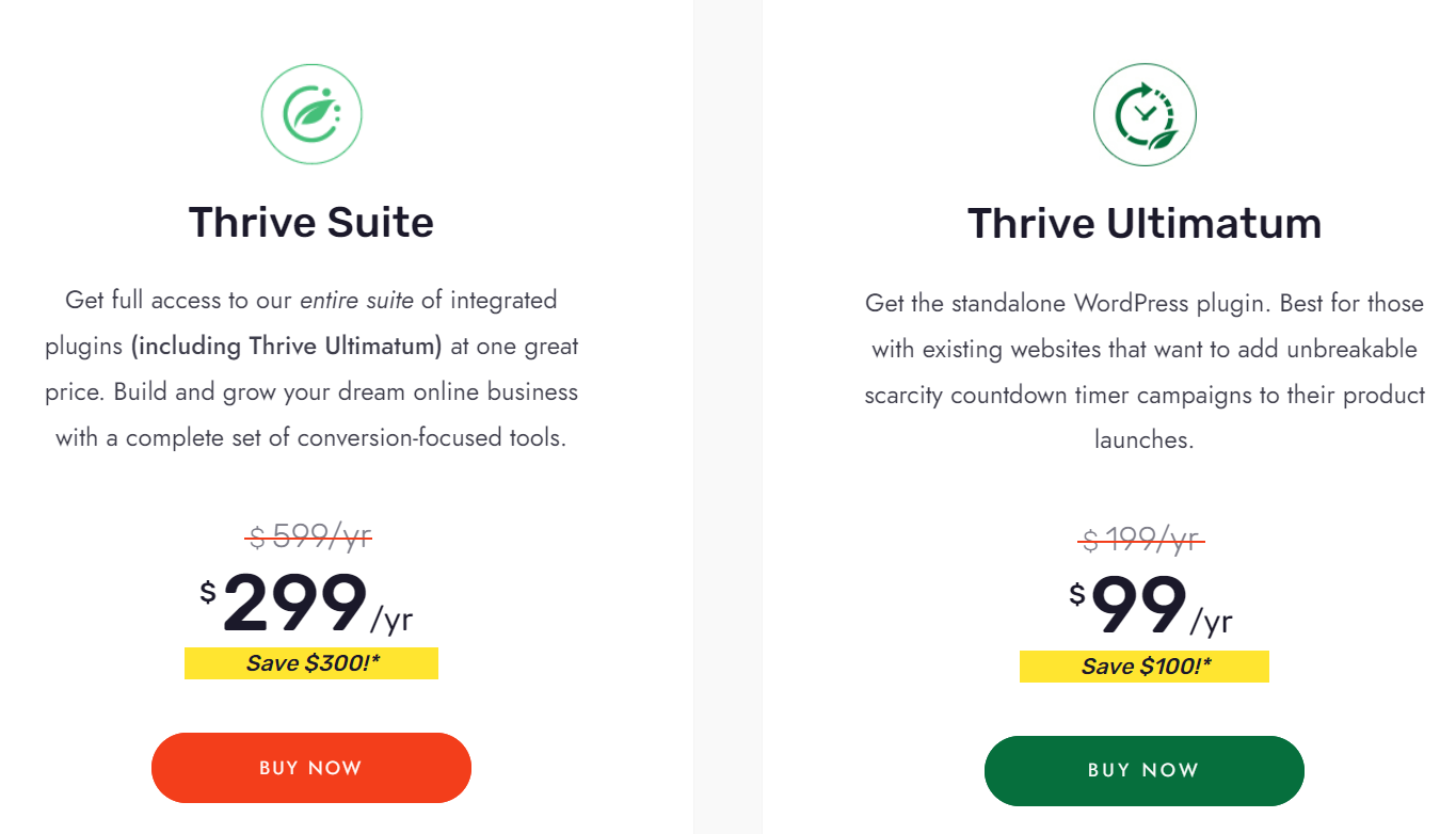 thrive ultimatum pricing