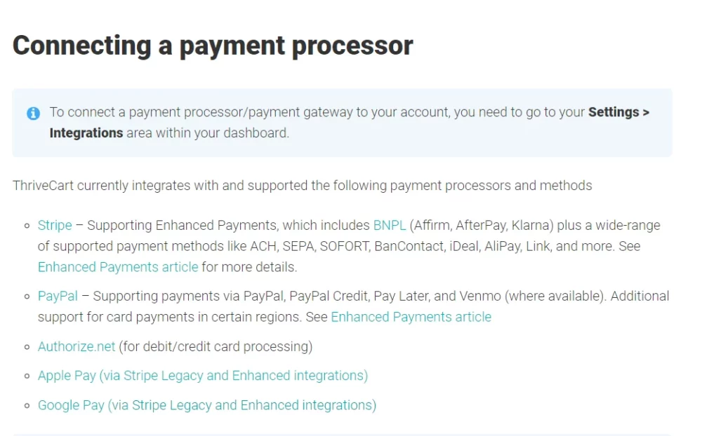 thrivecart payment processor