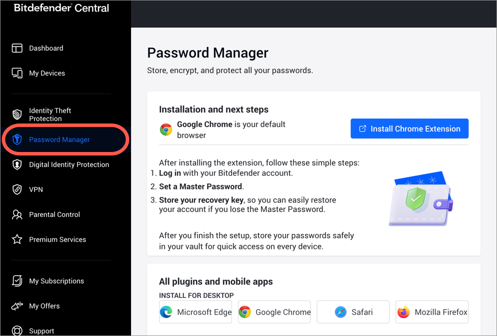 Bitdefender password manager