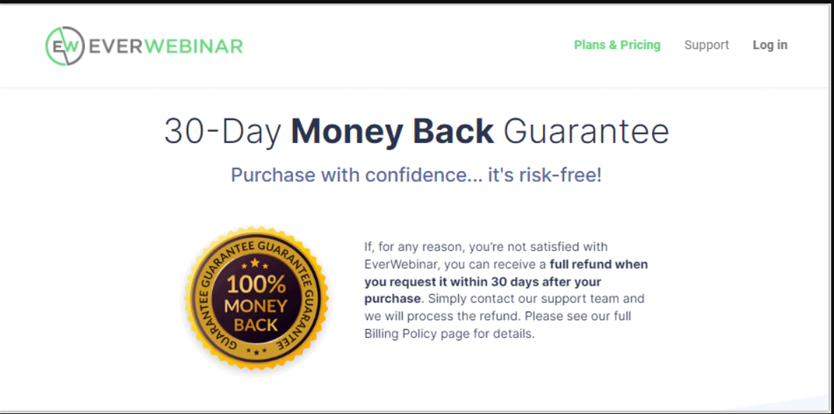 Everwebinar money back guarantee