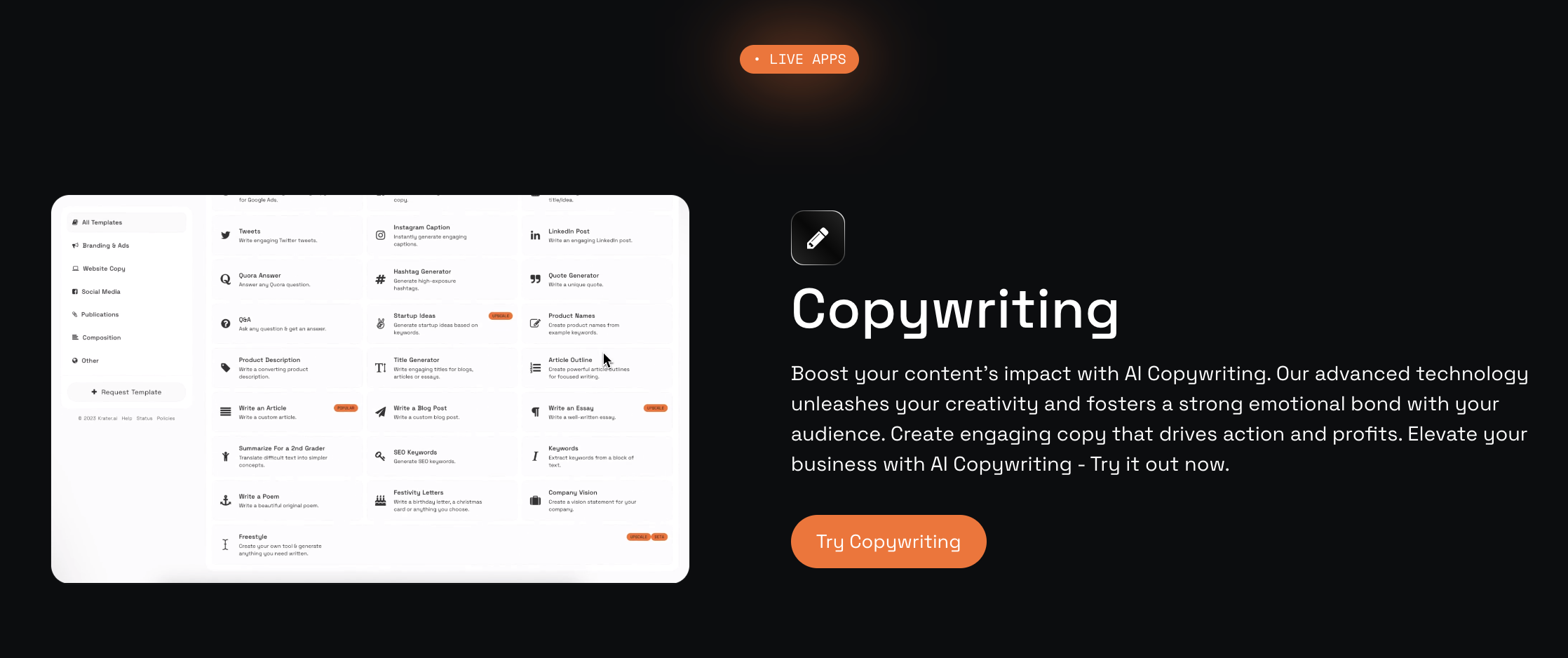 Karter AI Copywriting Feature