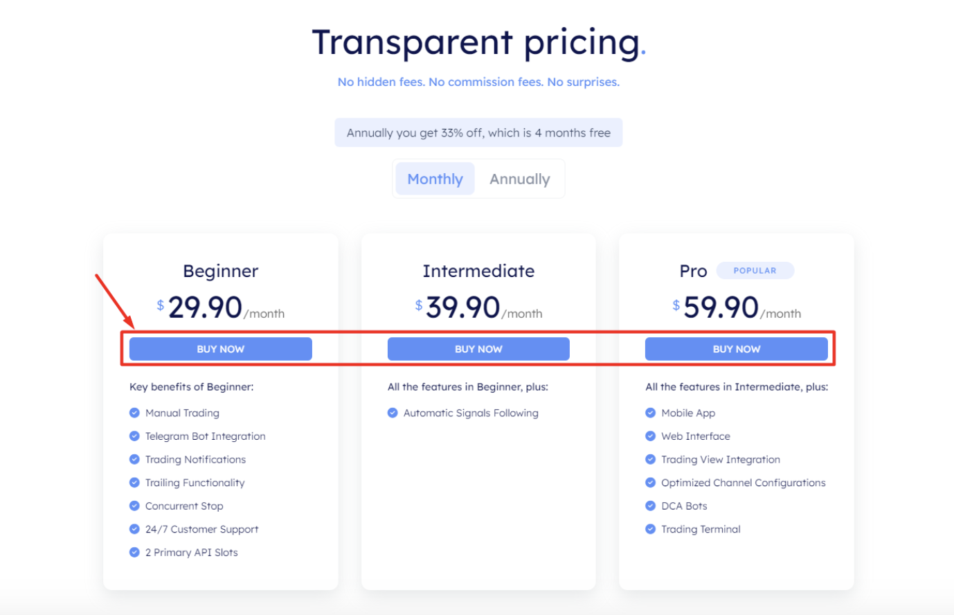 More Pricing Options