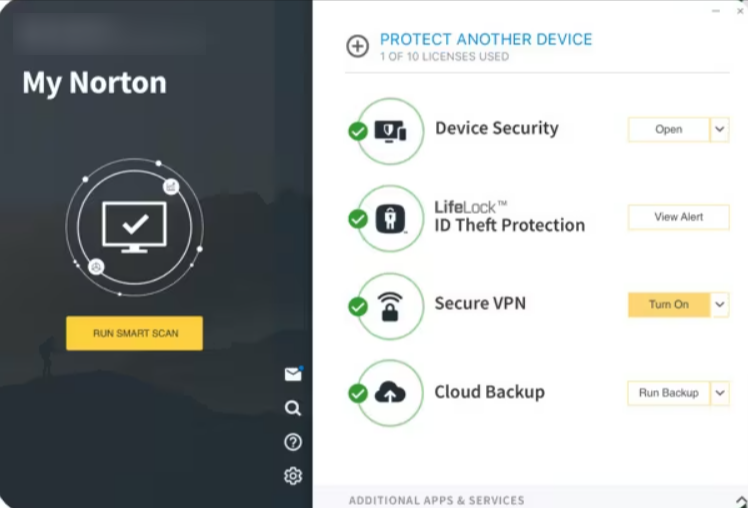 Norton user interface