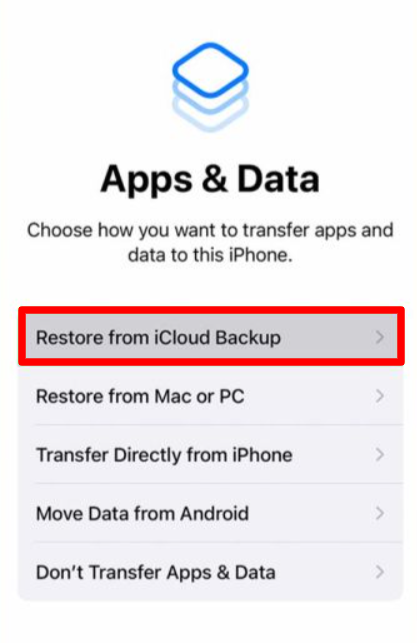 Restore from iCloud backup- transfer data from iphone to iphone