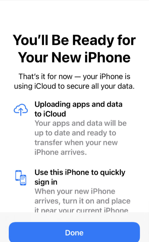 Transfer iphone data using icloud