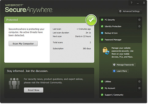 Webroot password manager