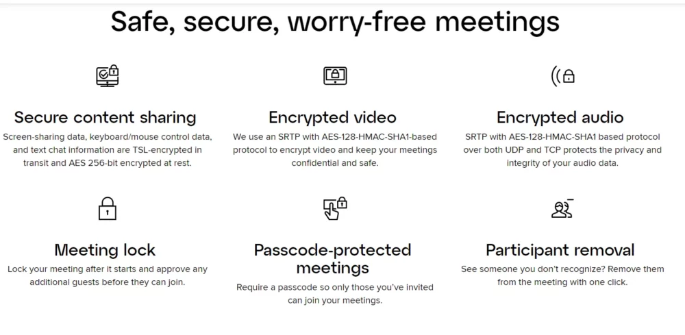 gotomeeting secure features