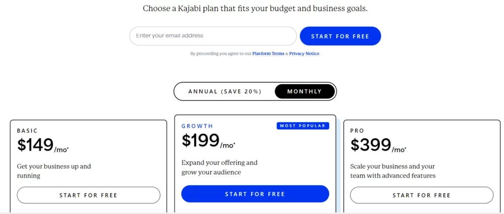 kajabi pricing plans updated