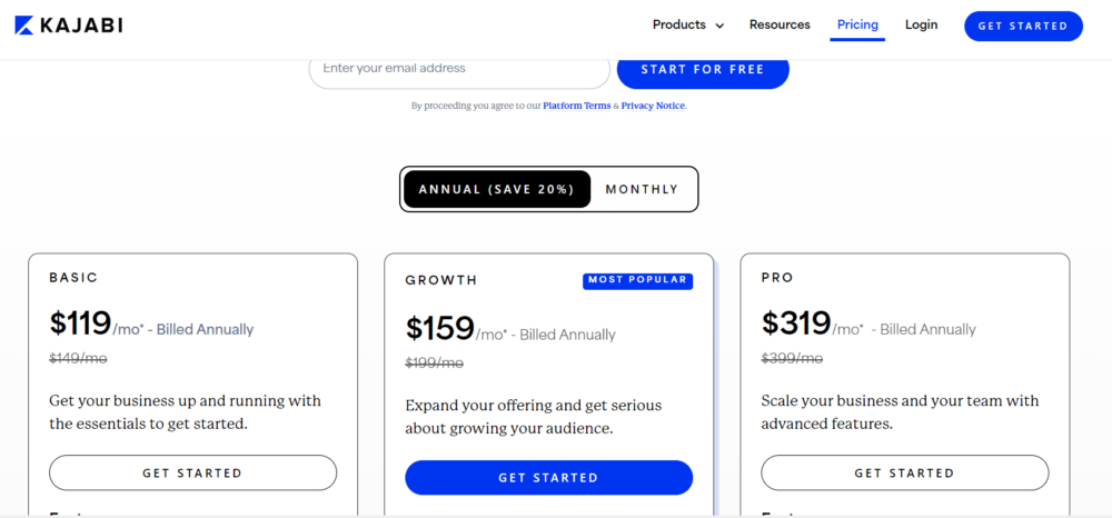 kajabi pricing updated one