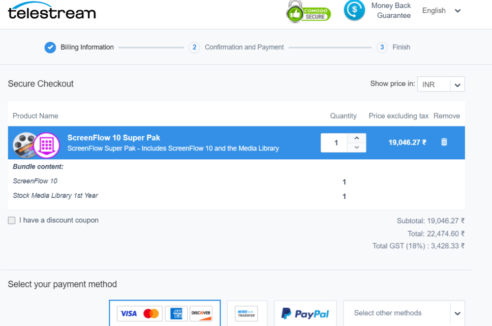 telestream checkout process