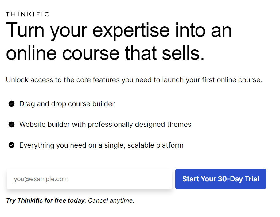 thinkific free trial