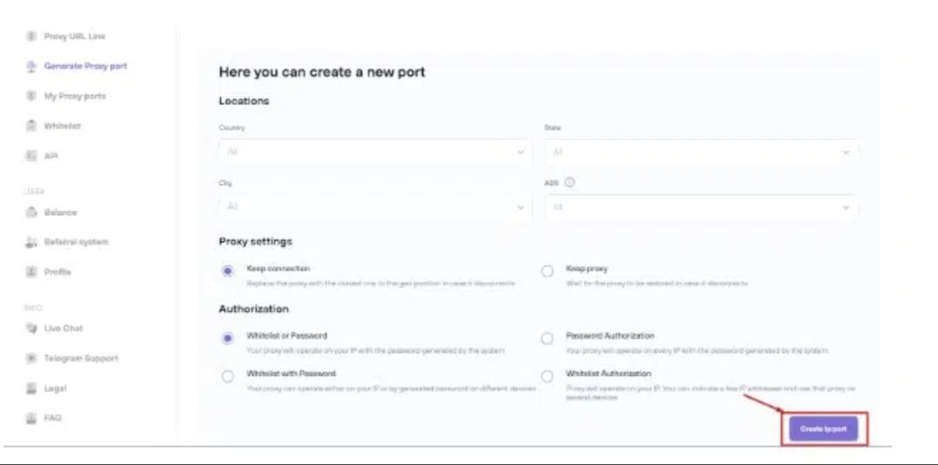 Create a Proxy List