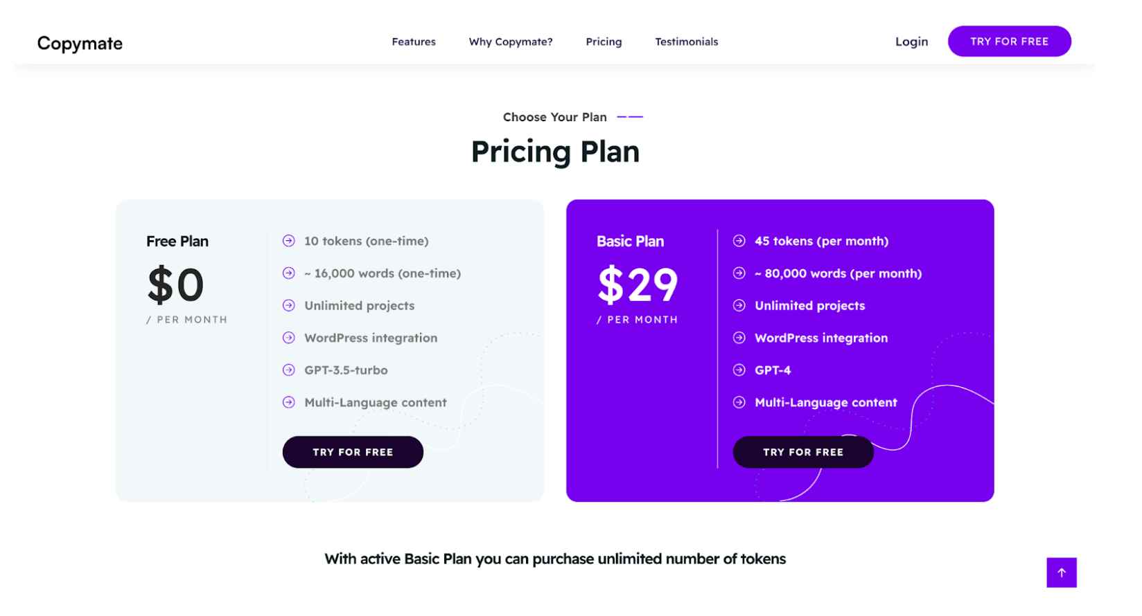 Pricing Plan Of CopyMate