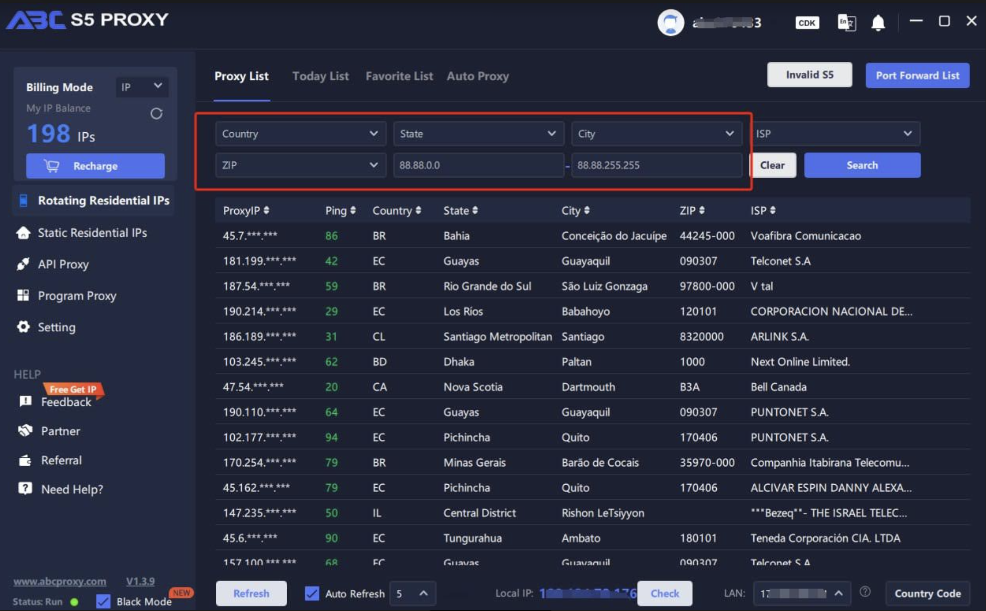 ABC S5 Proxy IP List