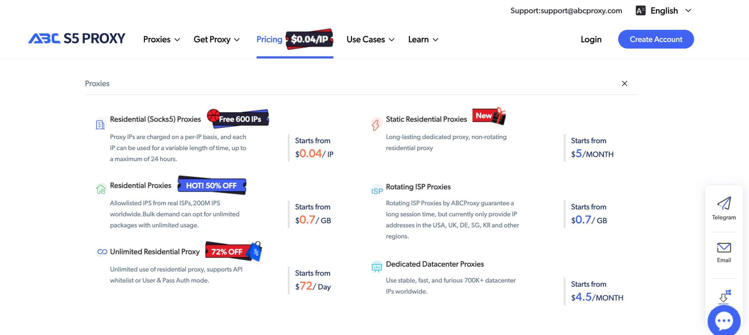 ABCProxy Pricing Plans