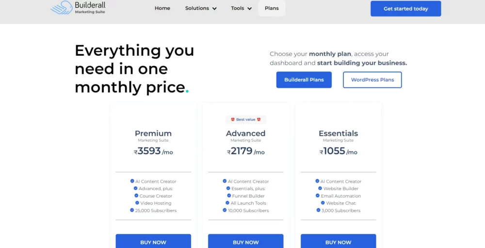 Builderall Pricing