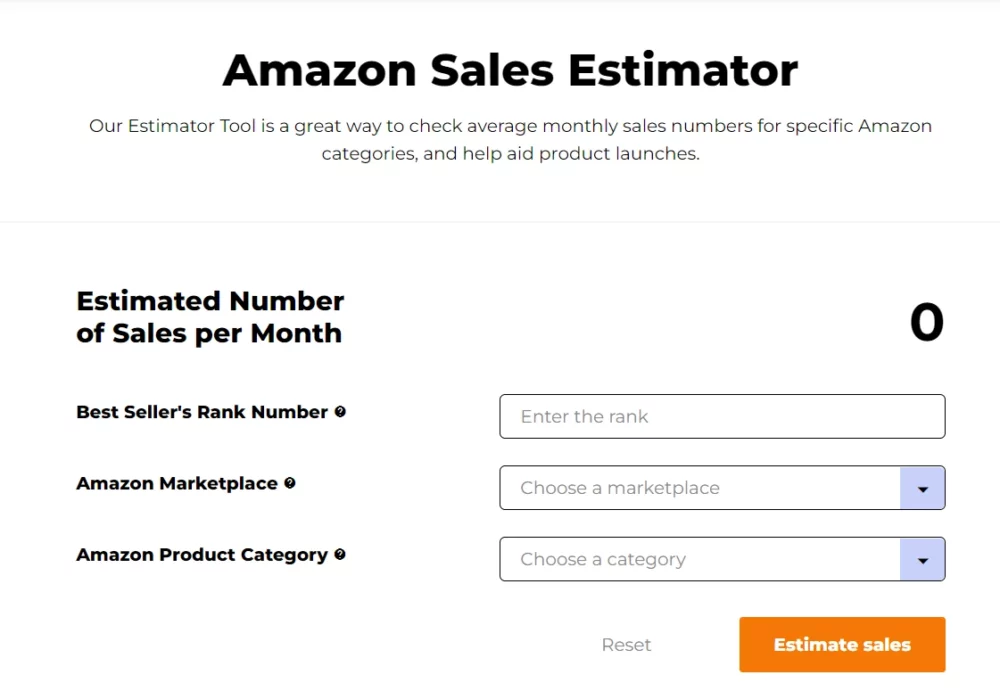 Jungle Scout sales estimator