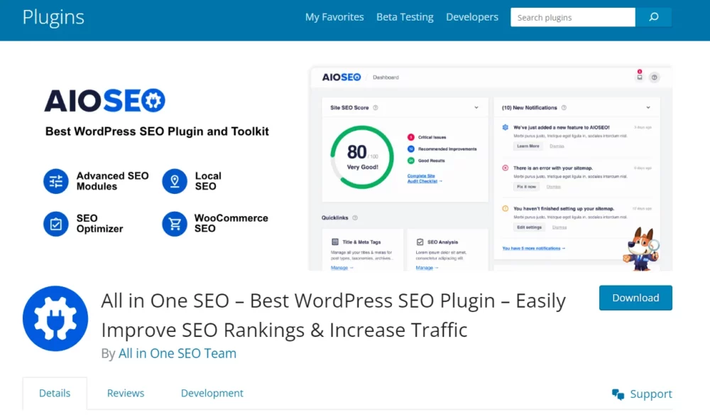 All in one SEO Pack plugin