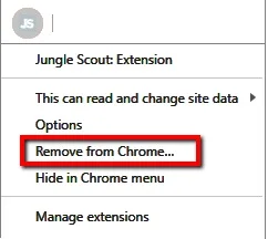 Remove from chrome