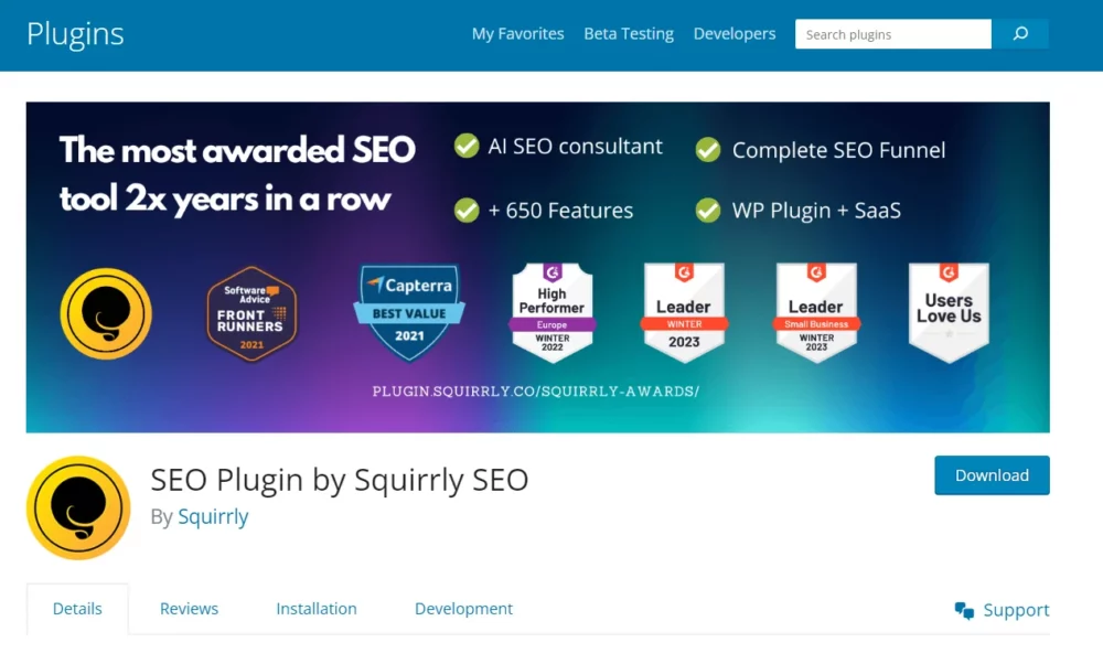 Squirly seo plugin