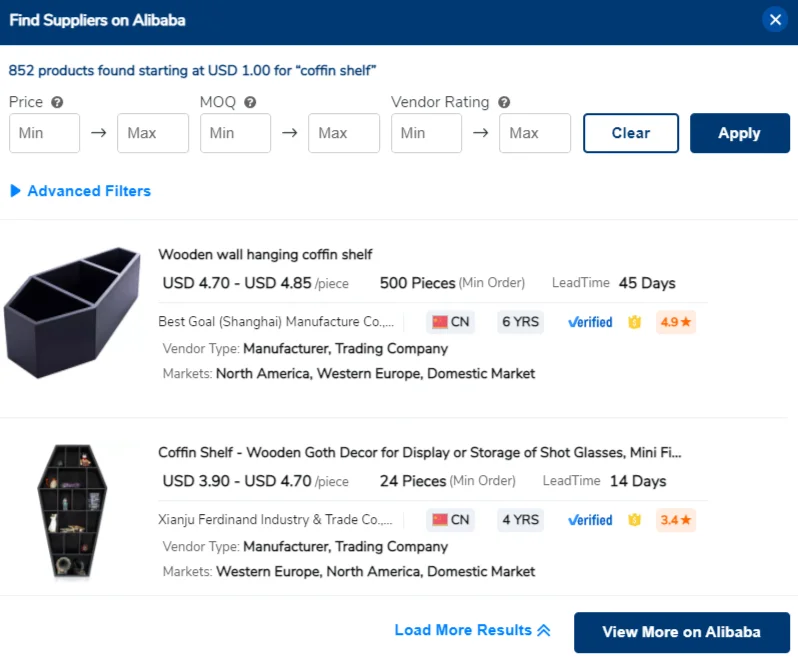 products on Alibaba