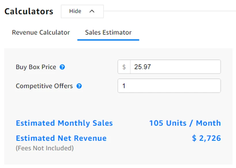 sales estimator calculator