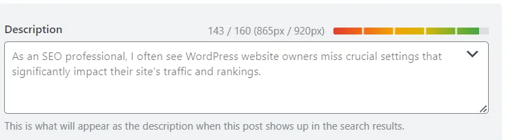 wordpress Meta Description