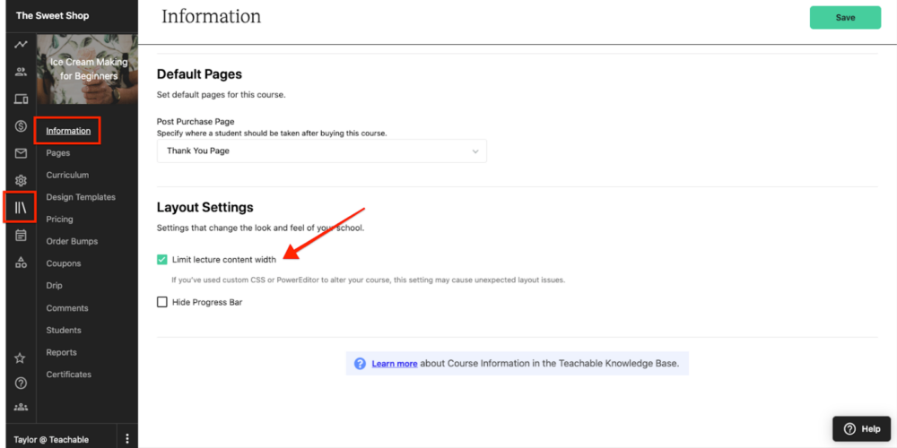 LAYOUT SETTINGS