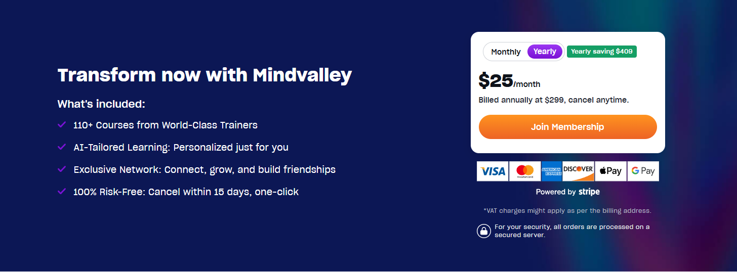 Mindvalley Pricing